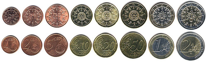 монеты Евро Португалии
