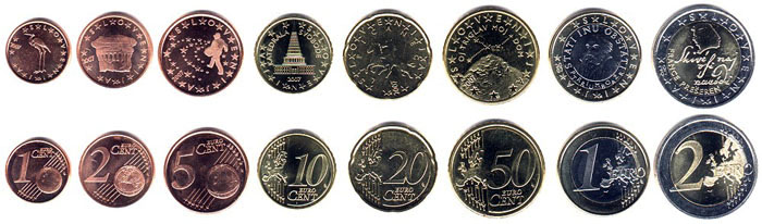 монеты Евро Словении