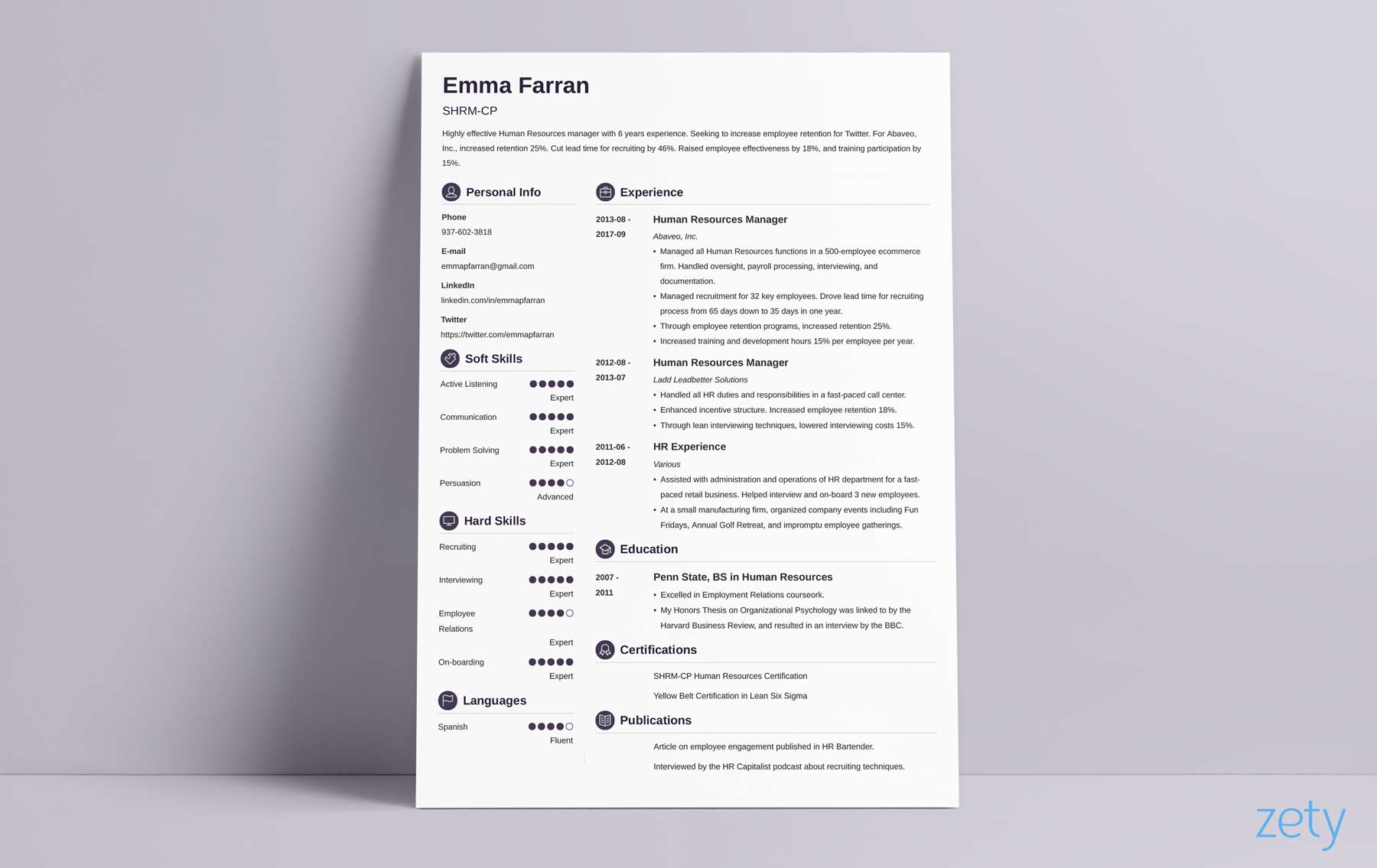 best resume design with round section tags
