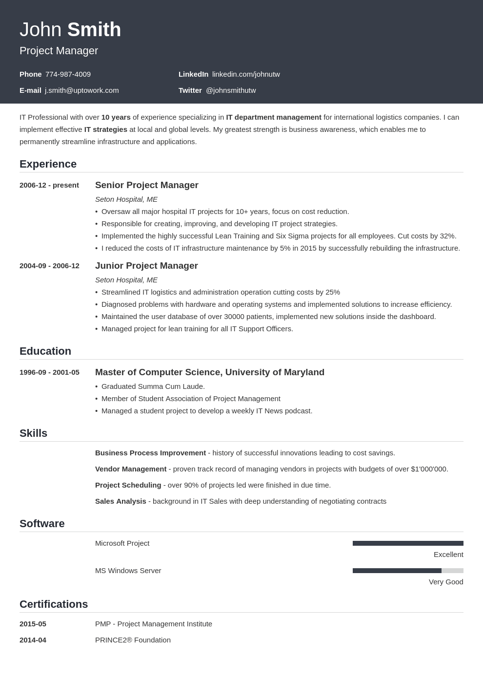Professional CV Template Influx
