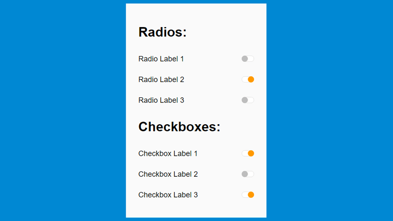 Demo Image: Animated Checkbox And Radio Buttons